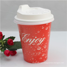 Customized Logo Printed Disposable Paper Cup with Lid